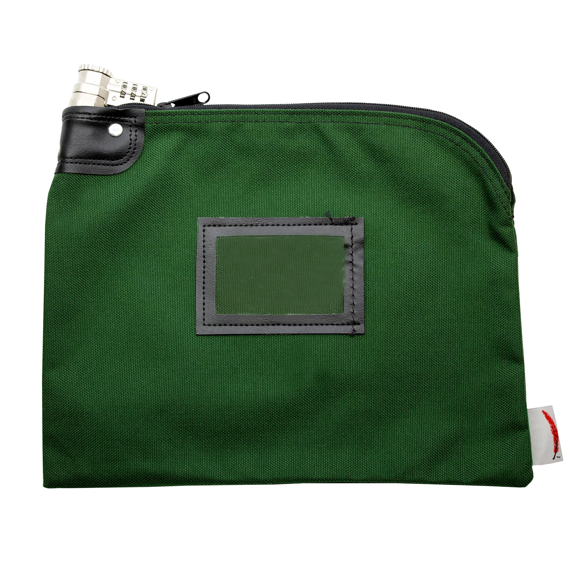 Cardinal bag supplies Bank Bag with Zipper, 9 x 12 Inch Money Bag with Combination Lock, Multipurpose Water Repellent Bank Bag,1000 Denier Nylon Puncture Resistant, Forest Green