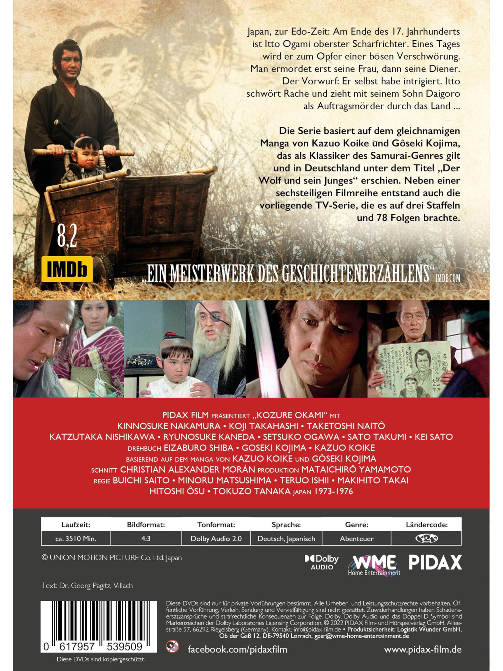 Kozure Okami – Der Samurai mit dem Kind – 78-teilige TV-Kultserie erstmals als vollständige 18 Sammlerbox – Eastern-Klassiker nach dem Manga Lone Wolf and Cub –