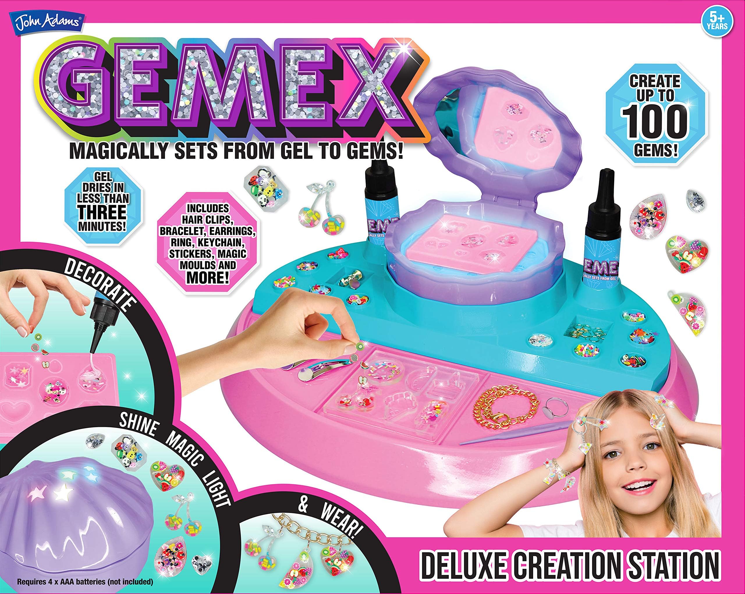 GEMEX Deluxe Creation Station | Turn Gel Into Gems | DIY Arts & Crafts Toy For Kids | Create Beautiful Gems | Ideal For Adding To Accessories Including Bracelets, Rings & Earrings | Ages 5+