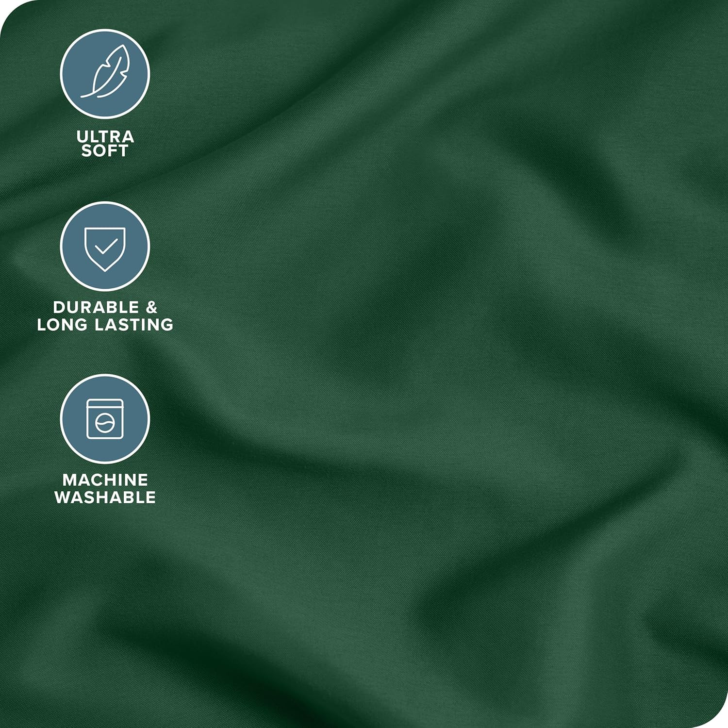 Forest Green Hypoallergenic Microfiber Standard Pillowcase Set