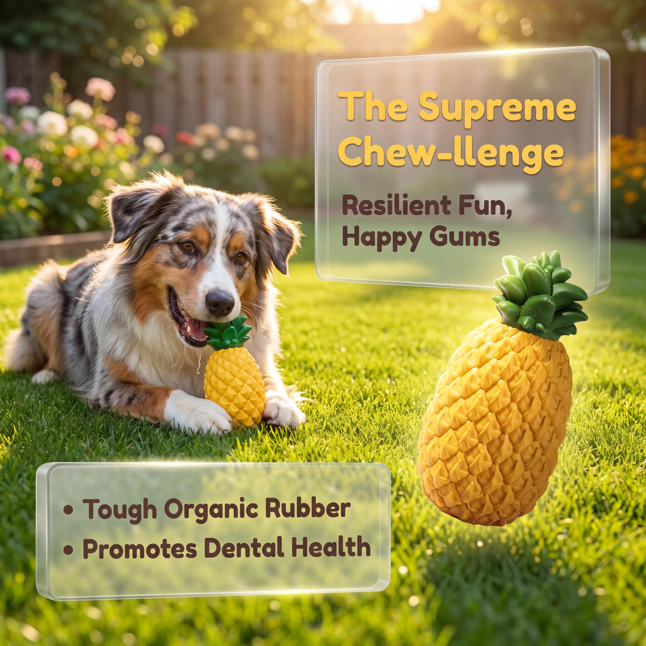 Jouet ananas congelable pour chien, distributeur de friandises pour | Refroidissement de 8 heures, indestructible, facile à nettoyer, interactif, puzzle durable, entraînement, mastication lourde