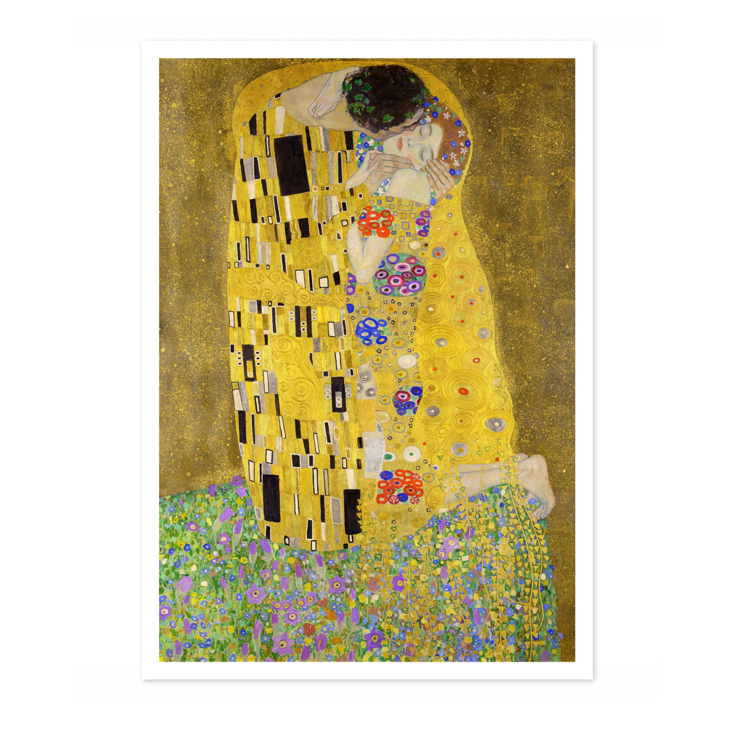 Animato The Kiss Gustav Klimt Poster, Classic Famous Oil Painting Print, Modern Art Nouveau Wall Art Home Decor