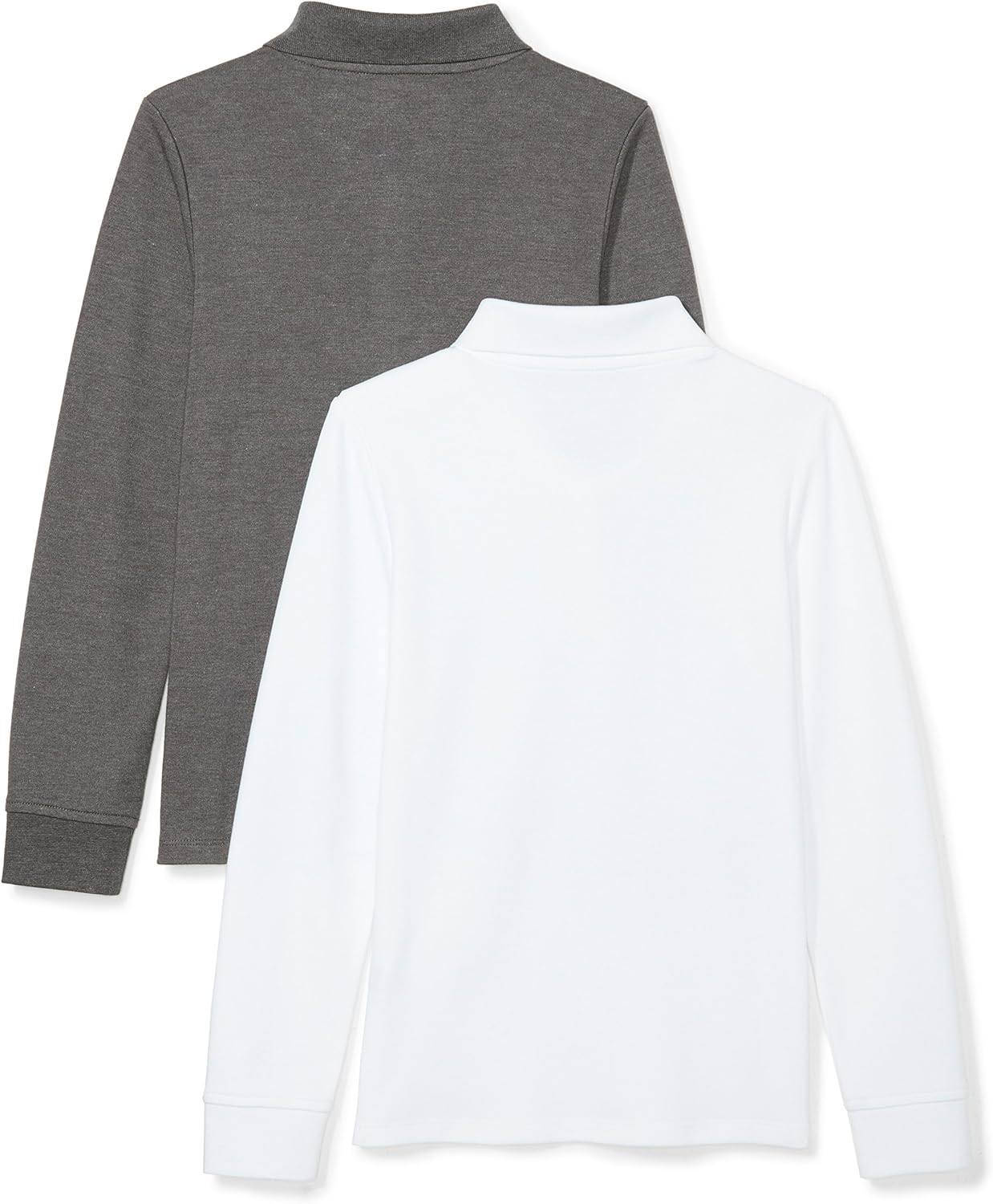  Essentials Girls' 2-Pack Long-Sleeve Interlock Polo Shirt: Clothing