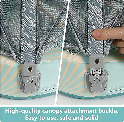 Miniatura 163 de Mambobaby Flotador de natación para bebé con toldo sólido para piscina, entrenamiento de natación, flotadores de agua sin aire, flotador de agua