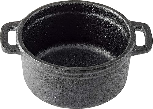 Miniatura 5 de Tablecraft Cocotte de 8 onzas con tapa, hierro fundido y perilla de acero inoxidable