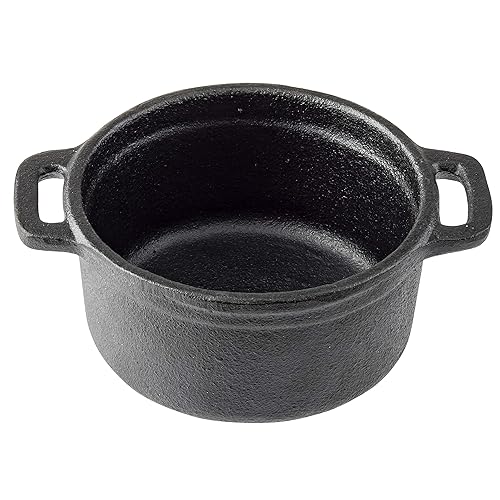 Miniatura 5 de Tablecraft Cocotte de 8 onzas con tapa, hierro fundido y perilla de acero inoxidable