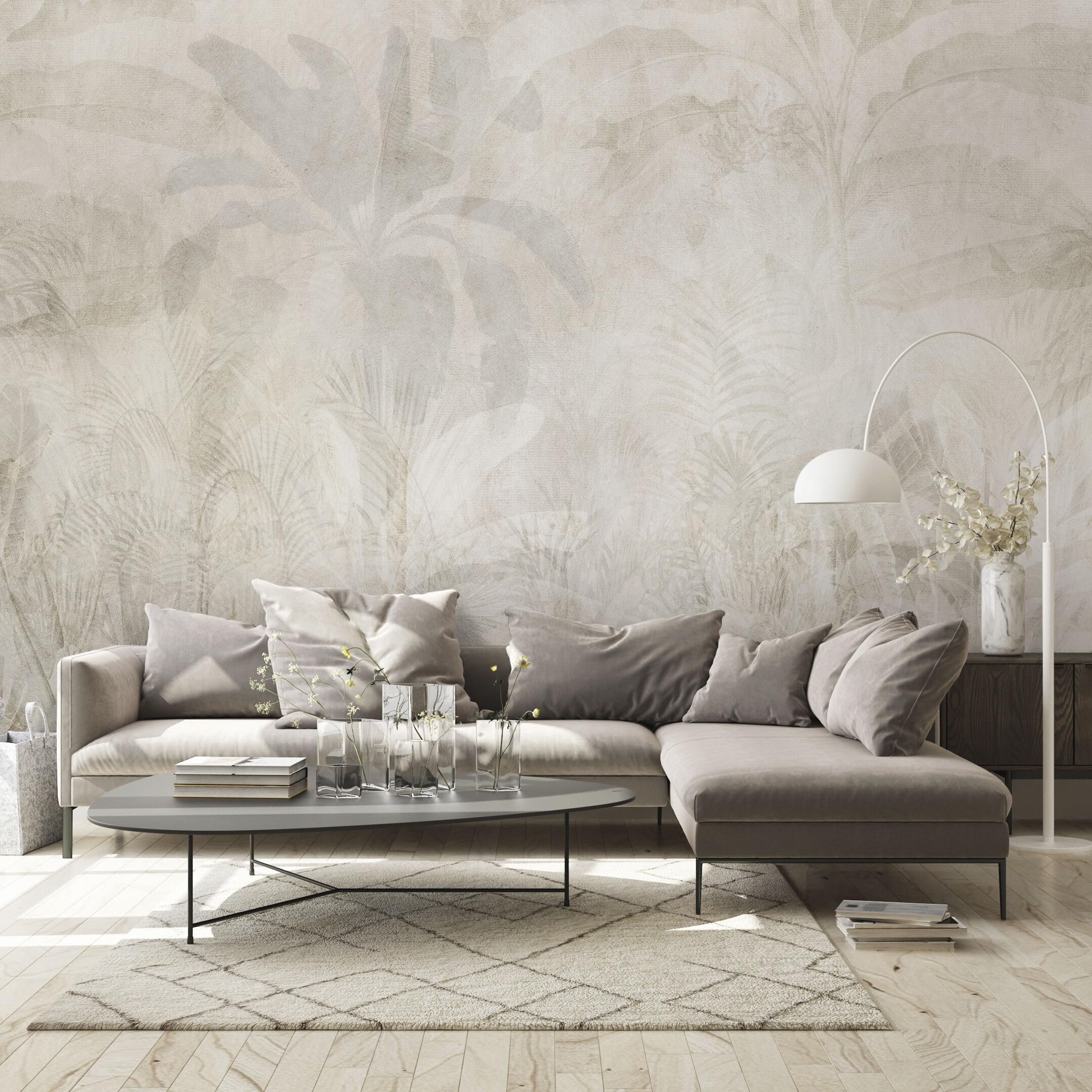 Carta da Parati 500x350 cm - Carta da Parati Camera da Letto Natura - Panelli da Parete Moderne - Panelli Murali di Alta Qualità Facili da installare - Beige e Crema