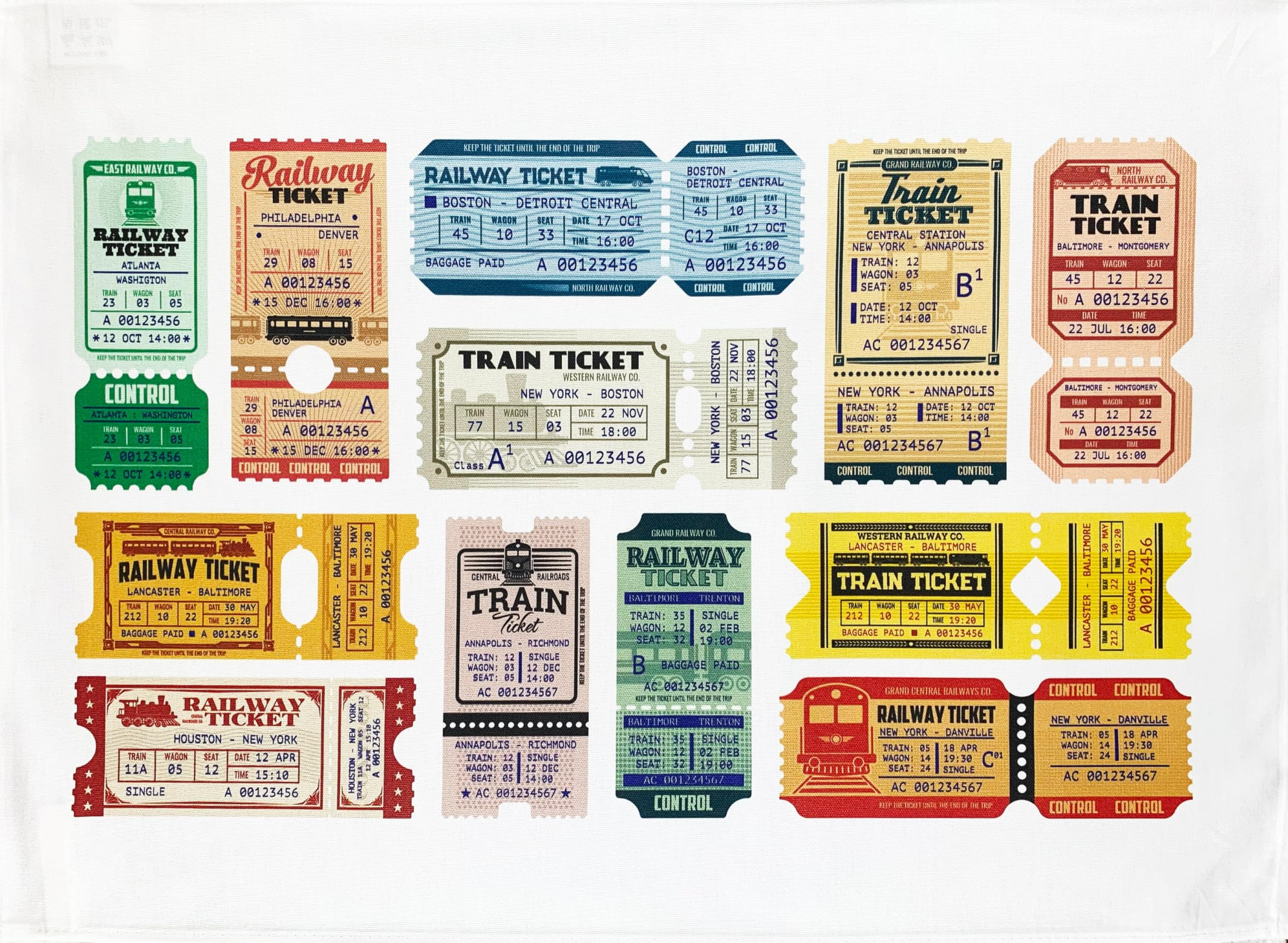 Half a Donkey Ticket to Ride large cotton tea towel