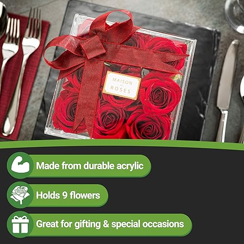 Miniatura 10 de Clear Tek - Jarrón cuadrado de acrílico transparente con 16 agujeros, con tapa, 8 x 8 x 6 pulgadas, 1 caja para restaurantes