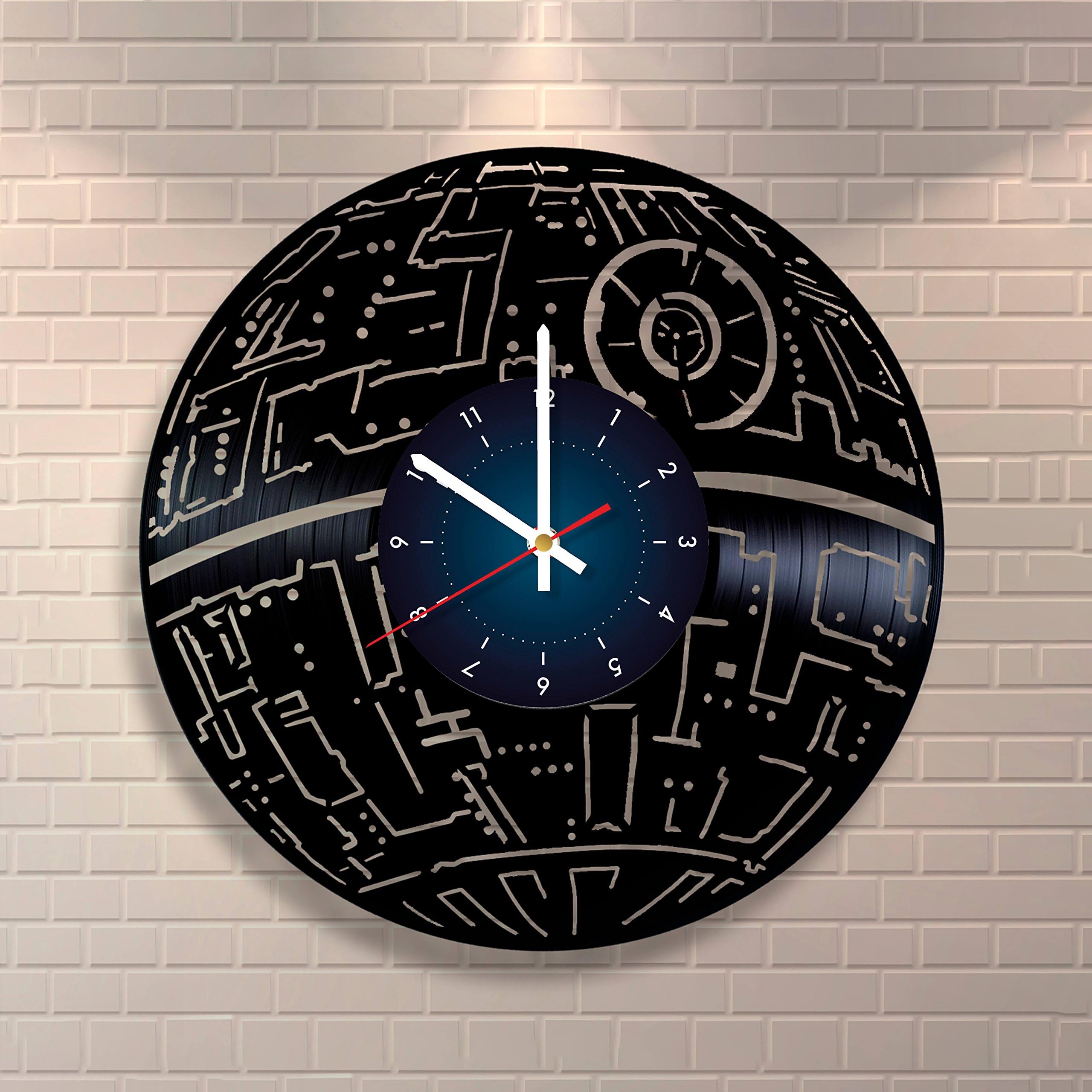 Star Wars - Death Star - Vinyl Record Clock Home Design Room Art Decor Handmade Gift for Him and Her