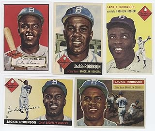 JACKIE ROBINSON Lot of First Topps Cards - 1952 1953 1954 1955 1956 REPRINT - Baseball Card