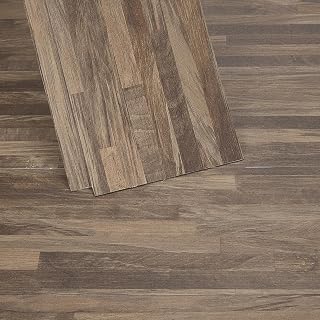 INMOZATA 36-Pack 54 Sq.Ft Peel and Stick Floor Tile, Wood Grain Flooring Planks Self Adhesive Floor Tiles Peel and Stick Waterproof Vinyl Flooring for Bedroom, Kitchen, RV, Office(Brown Block)