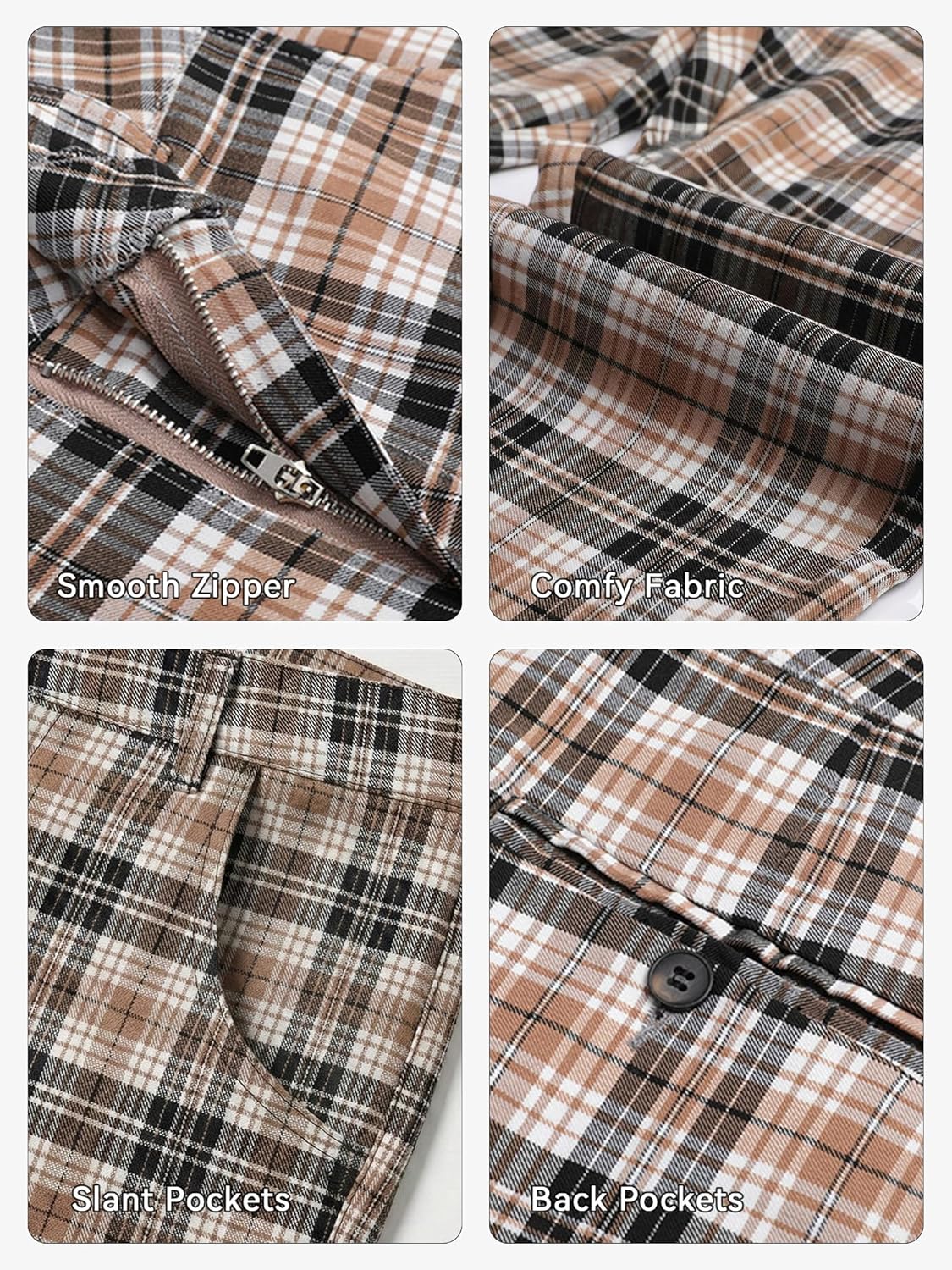 Woenzaia Men's Slim Fit Dress Pants Casual Stretchy Twill Chinos Tapered Skinny Slacks - Image 6