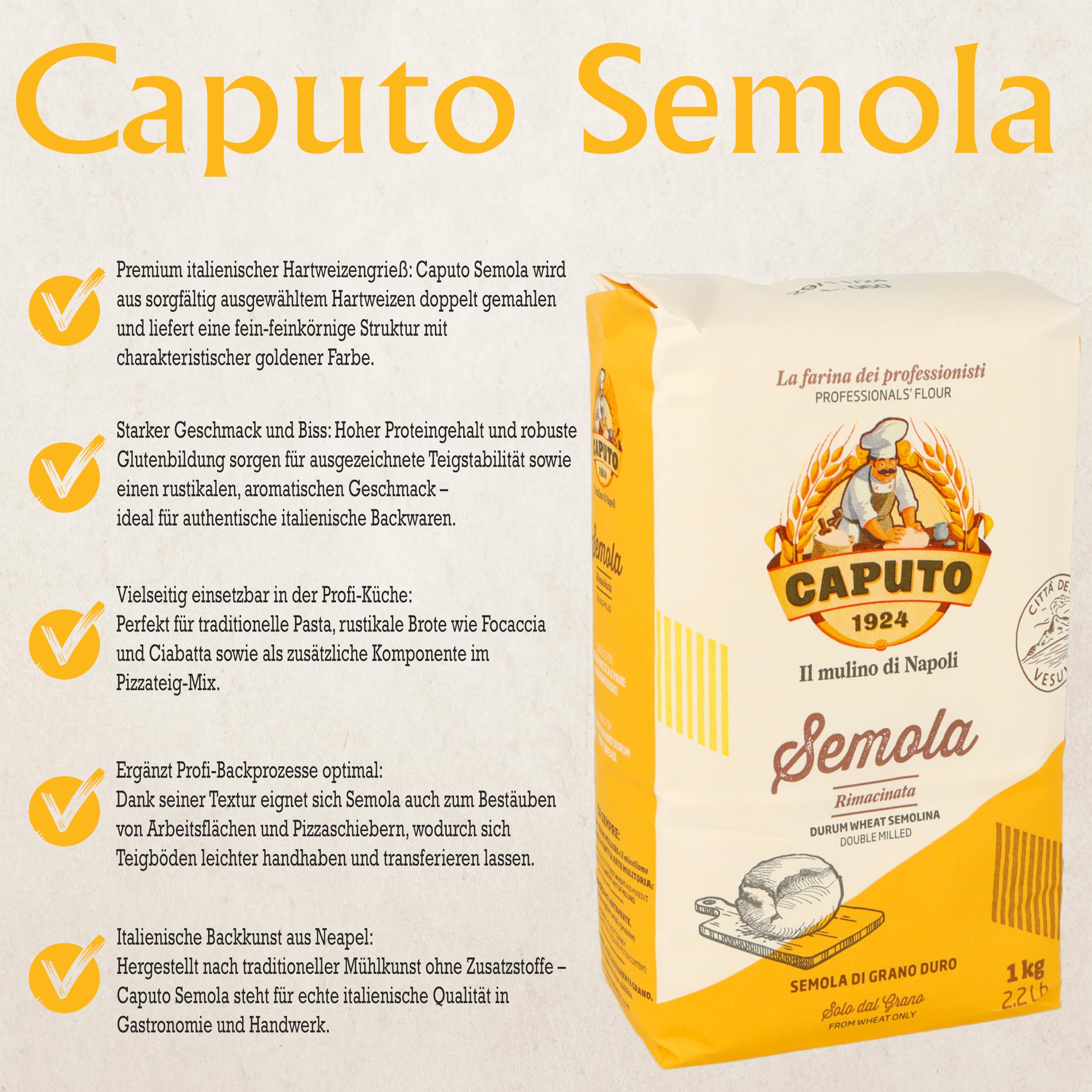 Molino Caputo Pizzamehl Set - 8kg Pizzeria und 2kg Semola