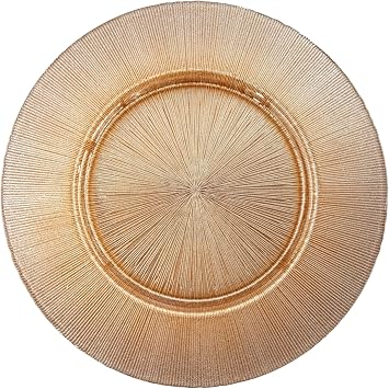 Red Pomegranate RITZ GLITTER BLUSH 13" CHARGER PLATE