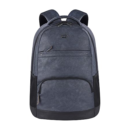 Gear Vintage2 Anti Theft Faux Leather 18 Inch/48 cms Navy Blue Black 28Ltr Laptop Backpack (LBPVG2LTH0501)