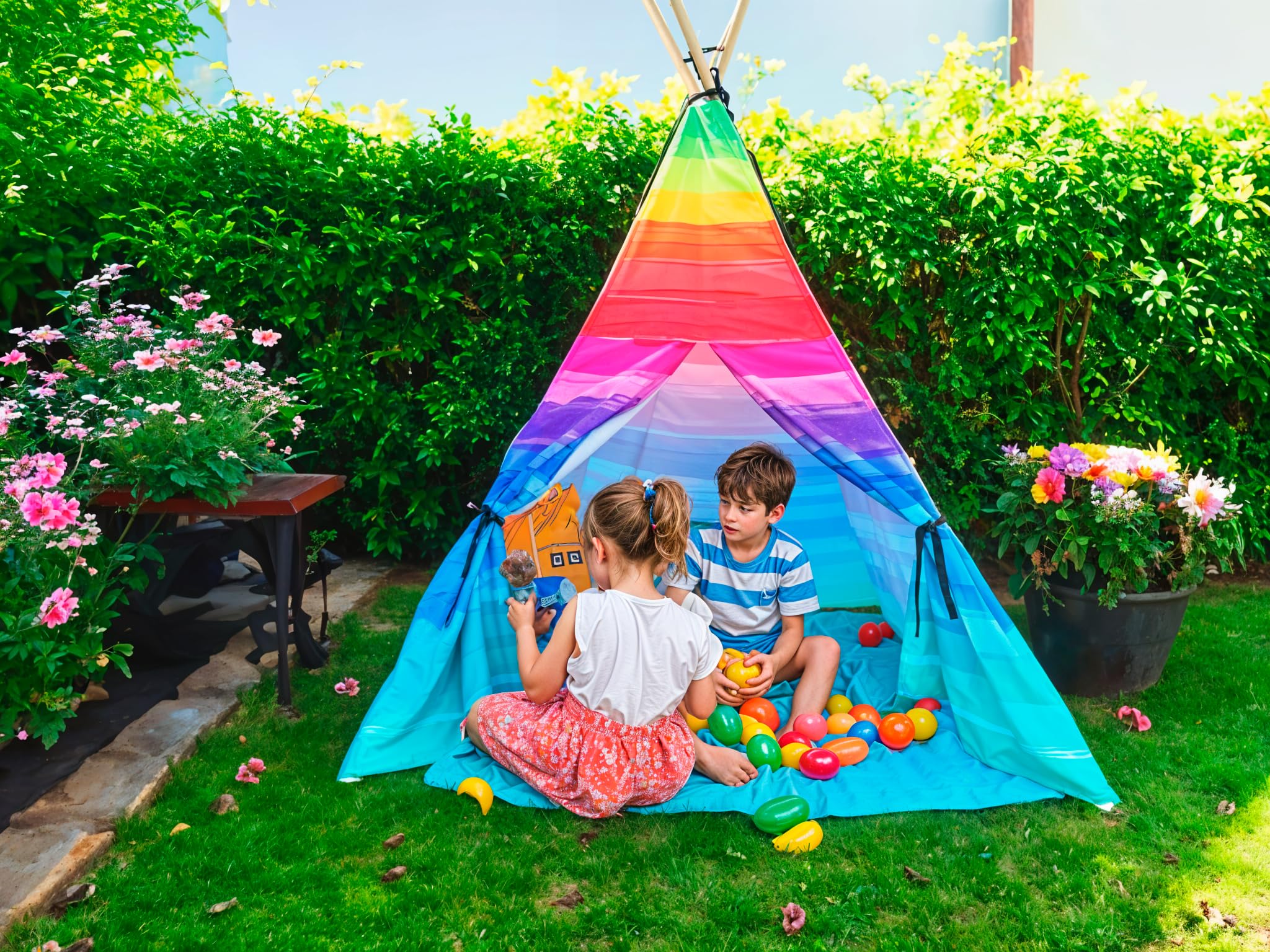 NUBUNI Teepee Tent For Kids | Kids Teepee Tent | Tipi Tent Kids 