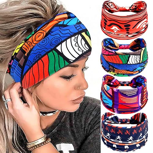 Diademas anchas para mujer, coloridas bandas de pelo africanas anudadas, bandas para el sudor, accesorios para el cabello, bufandas para la cabeza,