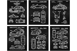 Vintage 911 Auto Patent Print Gifts for F1 Fans and Car Enthusiasts