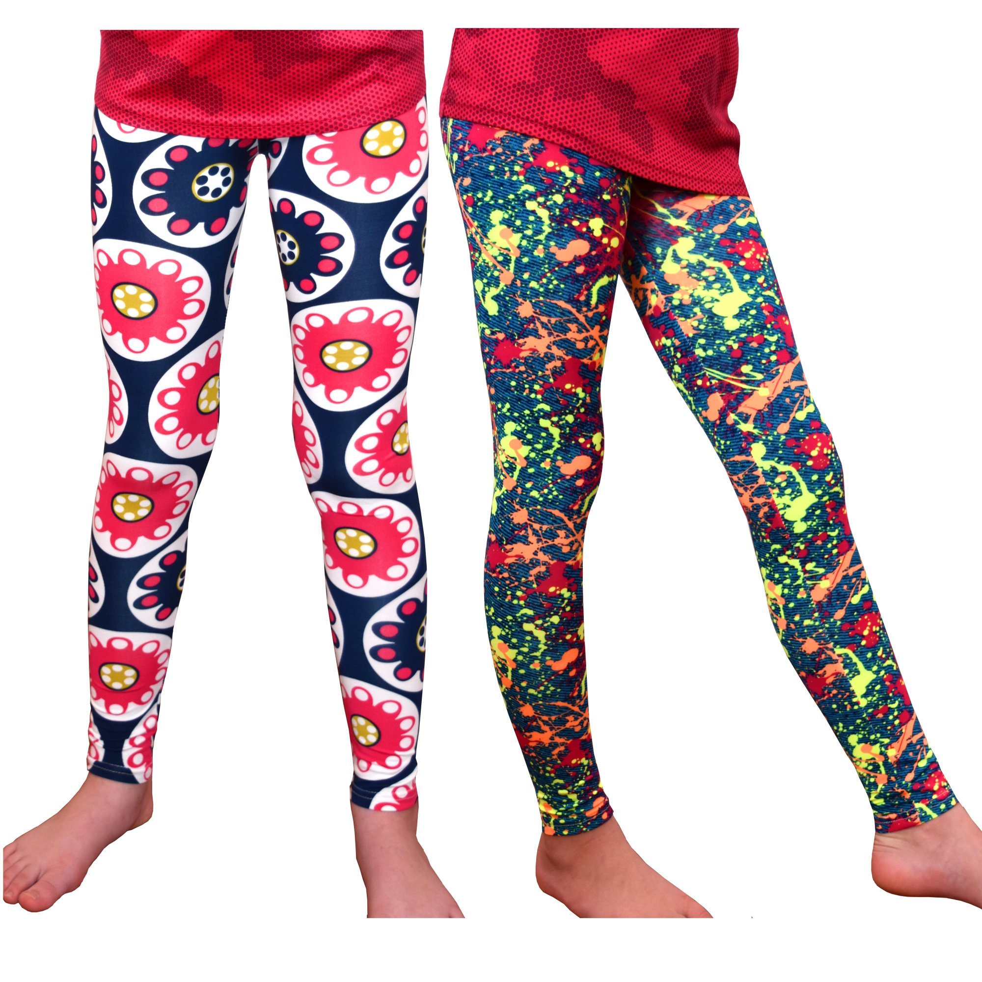 Syleia Girls' Leggings, High Waist, Ankle Length, Fashion Graphic Prints