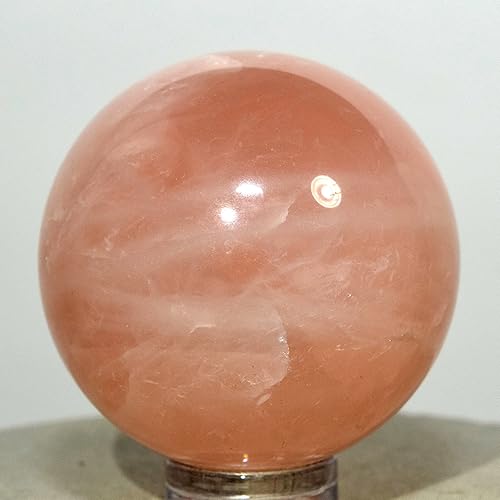 Miniatura 3 de Bola de espécimen mineral con piedra preciosa natural pulida de cuarzo rosa brillante de 1.378 in - China + soporte de plástico (1 unidad)