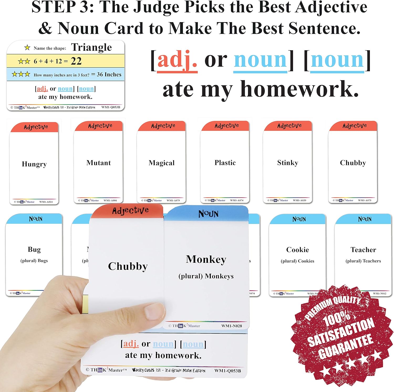 Think2Master Wacky Cards Practicing Math Including Addition, Subtraction & Multiplication.