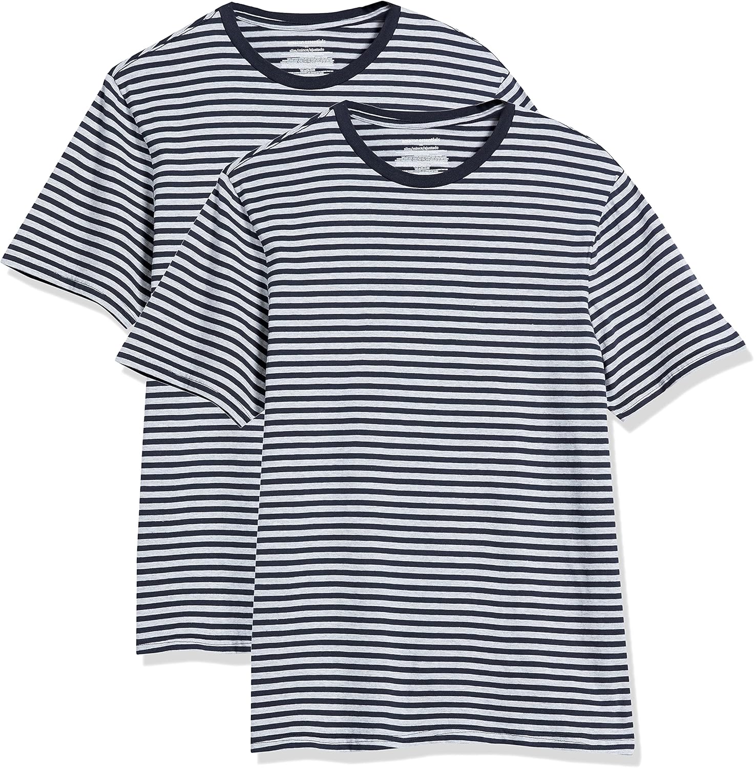 T-shirt Homme White Stuff Manches Courtes, Col Ras Du Cou, Rayures Sarcelle Et Blanc, Taille L, 100% Coton
