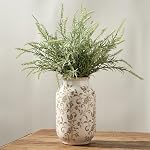 SIDUCAL Rustic Farmhouse Flower Vase | 9.5 Inch Large Ceramic Vase | Pampas Grass Vase | Modern Farmhouse Decor Vase for Home Decor, Table, Living Room Decoration, Shelf Decor, Mantel, Black