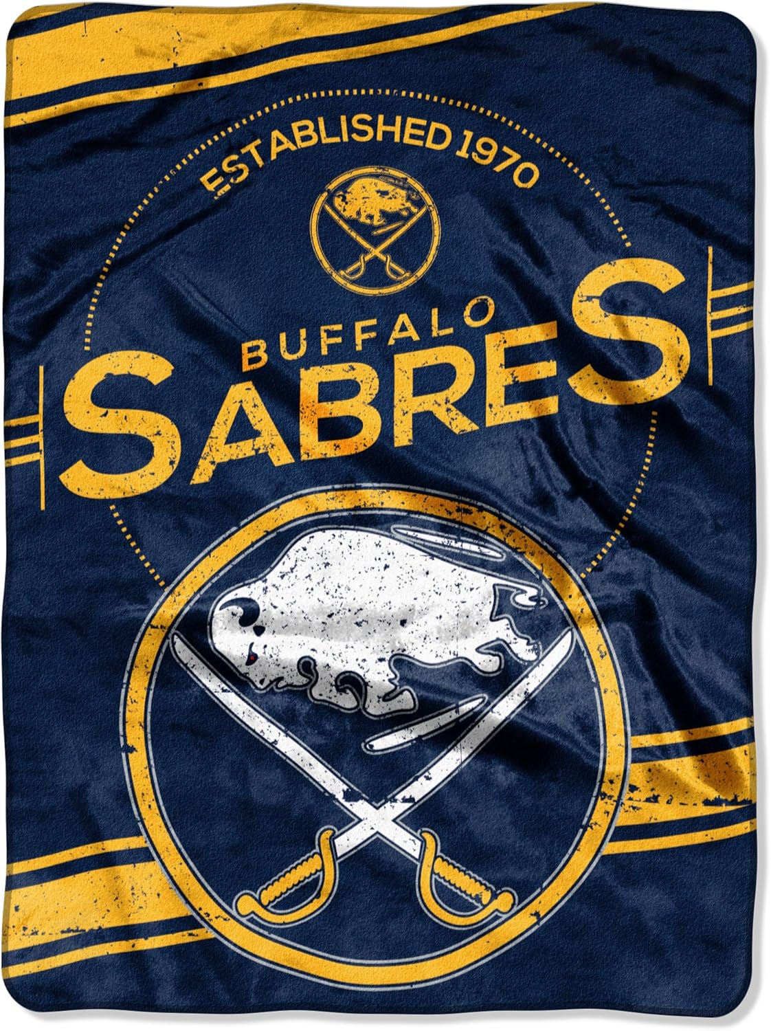 Officially Licensed NHL "Stamp" Plush Raschel Throw Blanket, Multi Color, 60" x 80"