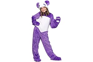 Charming Purple Panda Costume Outfit with Attached Tail: Perfect for Active Kids...