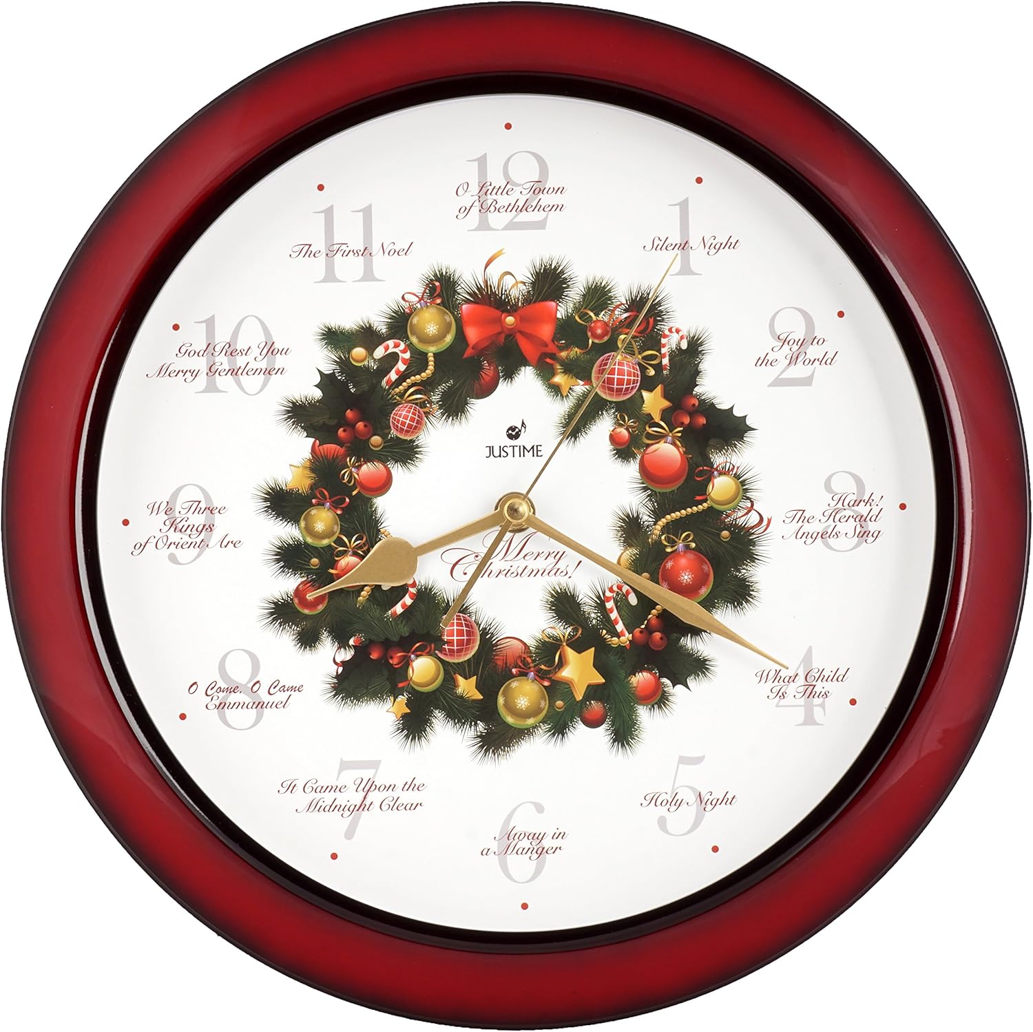 JUSTIME 14inch 12 Song of Carols of Christmas Wreath