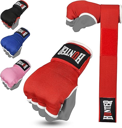 Miniatura 14 de HUNTER - Guantes interiores acolchados con gel y vendas de mano para boxeo, vendas elásticas de entrenamiento rápido para hombres y mujeres,