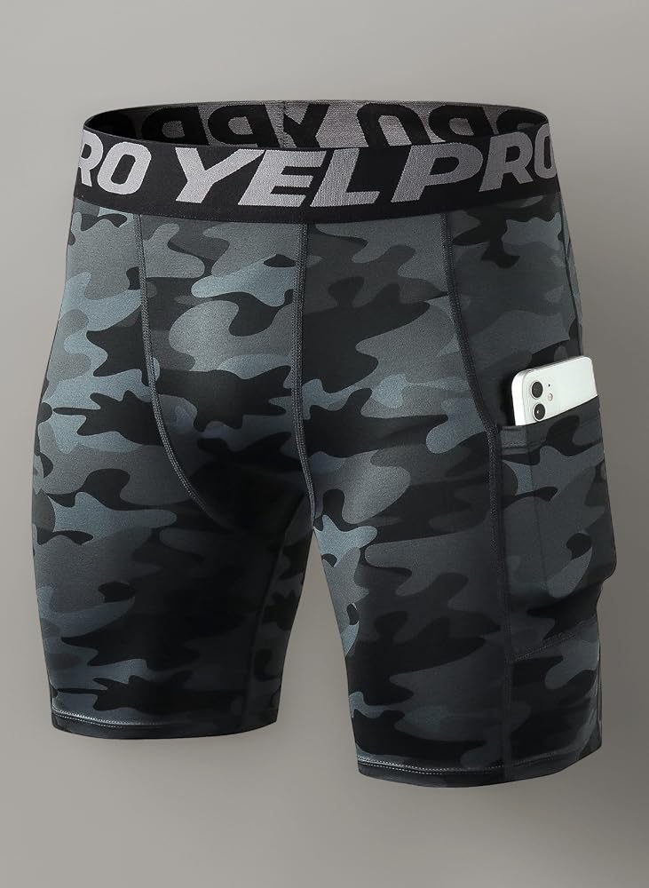 Short Compression Homme Running Avec Poches – Respirant Et Séchage Rapide