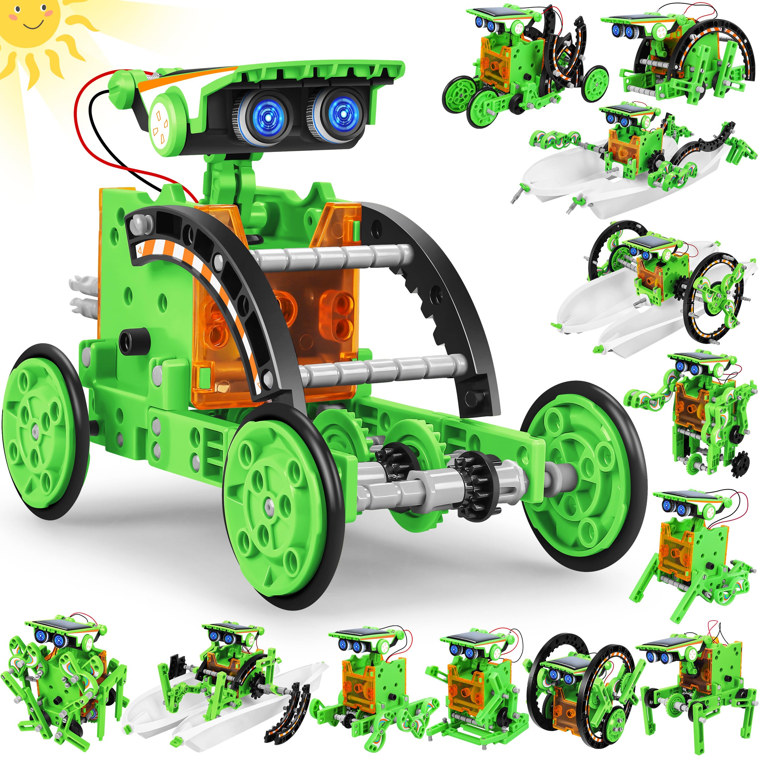 13in1 EDUCATIONAL KIT SOLAR ROBOT 教育用キット Amazon.com: Dioju 13-in-1 Solar Robot Toys for Ages 8 9 10