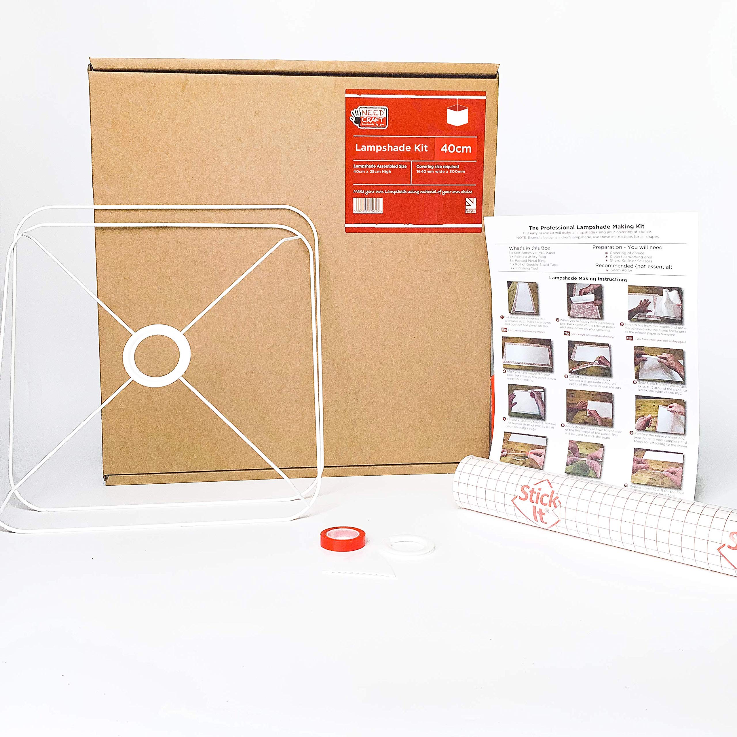 Needcraft 40cm Rounded Square Lampshade Making Kit