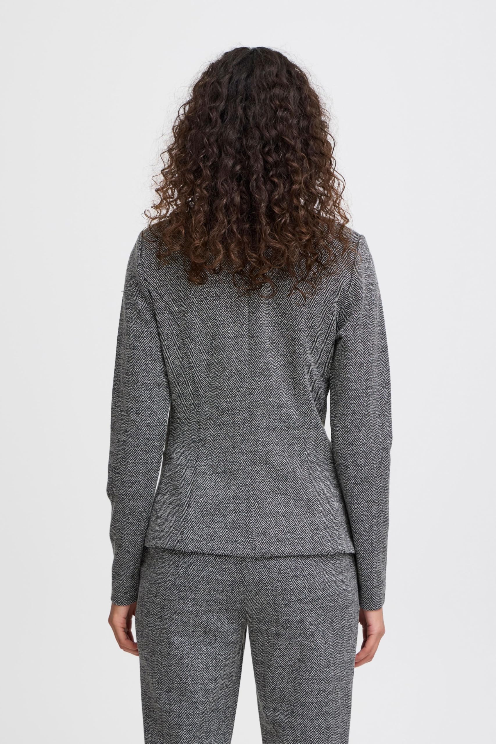 ICHI Ihkate Jacquard Bl4 Blazer d'affaires décontracté Femme