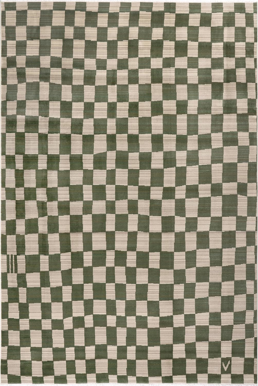 Nuloom Fringed Performance Dominique Green/Beige, 3'3" x 5', Checkered, Soft and Cozy, High Traffic, Stain Resistant, Easy Clean, Durable Area Rug for Bedroom, Living Room, Dining, Foyer, Entryway