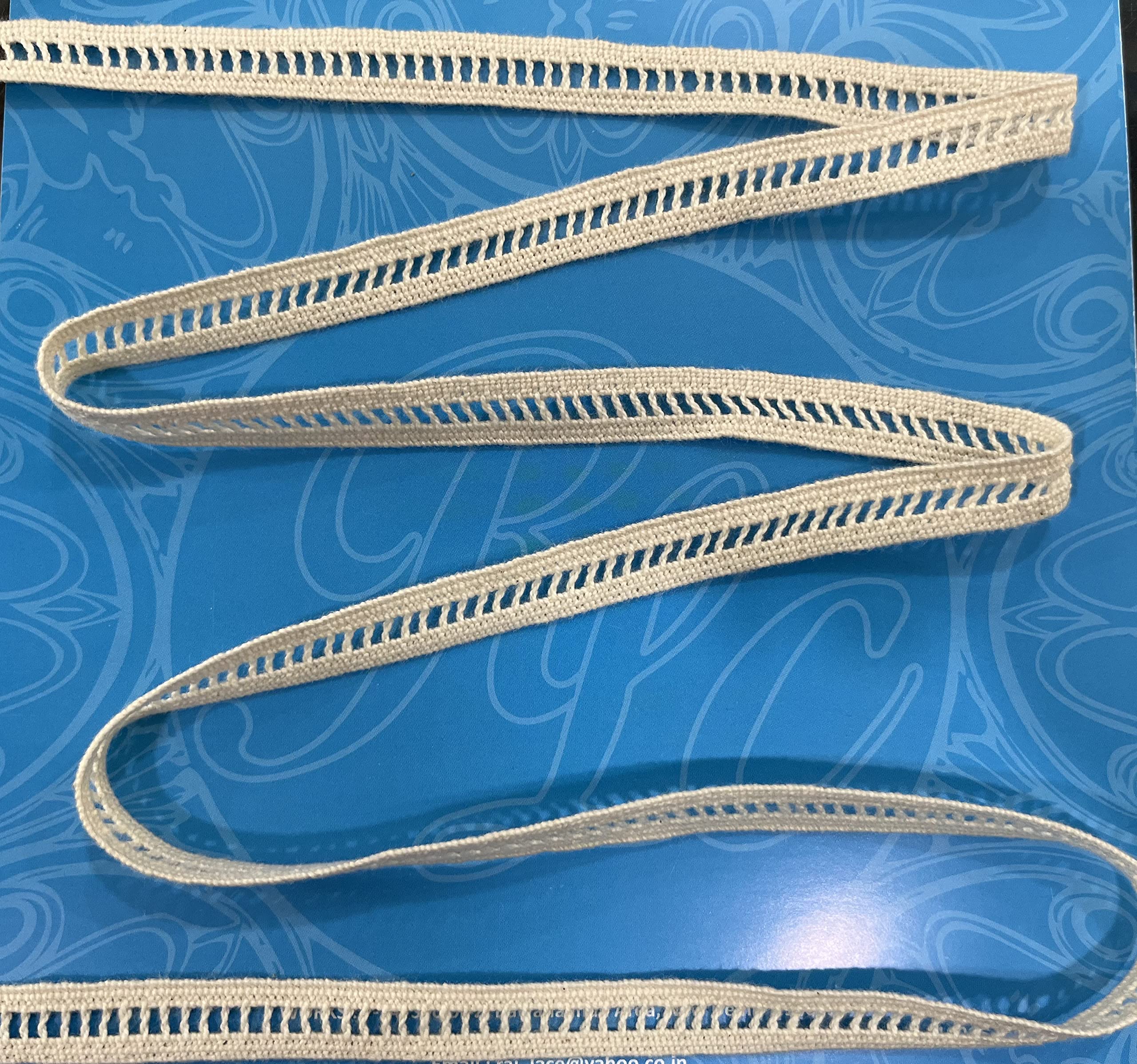 Sanskriti Cotton Crochet Lace (05 Mtrs. x 1.5 cms) Trims Used for Suits, Dresses, Embroidery, Crafts, Curtains, Decor…