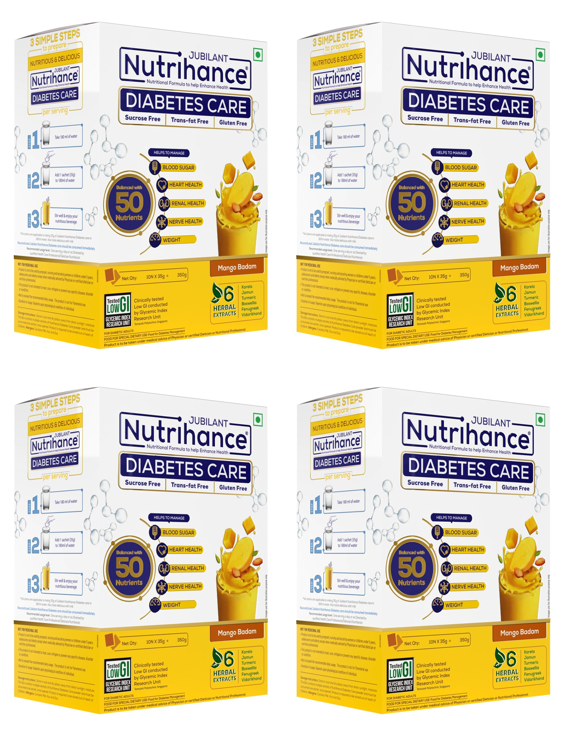 Nutrihance Nutrihance Diabetes Care Manage Blood Sugar Level Nutrition Drink -350 g x 4 Nutrition Drink (4x350 g Mango Badam Flavored) (B0BTSXXYN7) Amazon Price History, Amazon Price Tracker