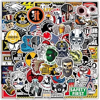 Hard Hat Stickers Pack, 100Pcs Waterproof Vinyl Sticker for Helmet, Tool Box, Thermos, Laptop, Funny Sticker Decals for Adults, Construction, Lineman, Ironworker, Union, Oilfield, Military, Welders