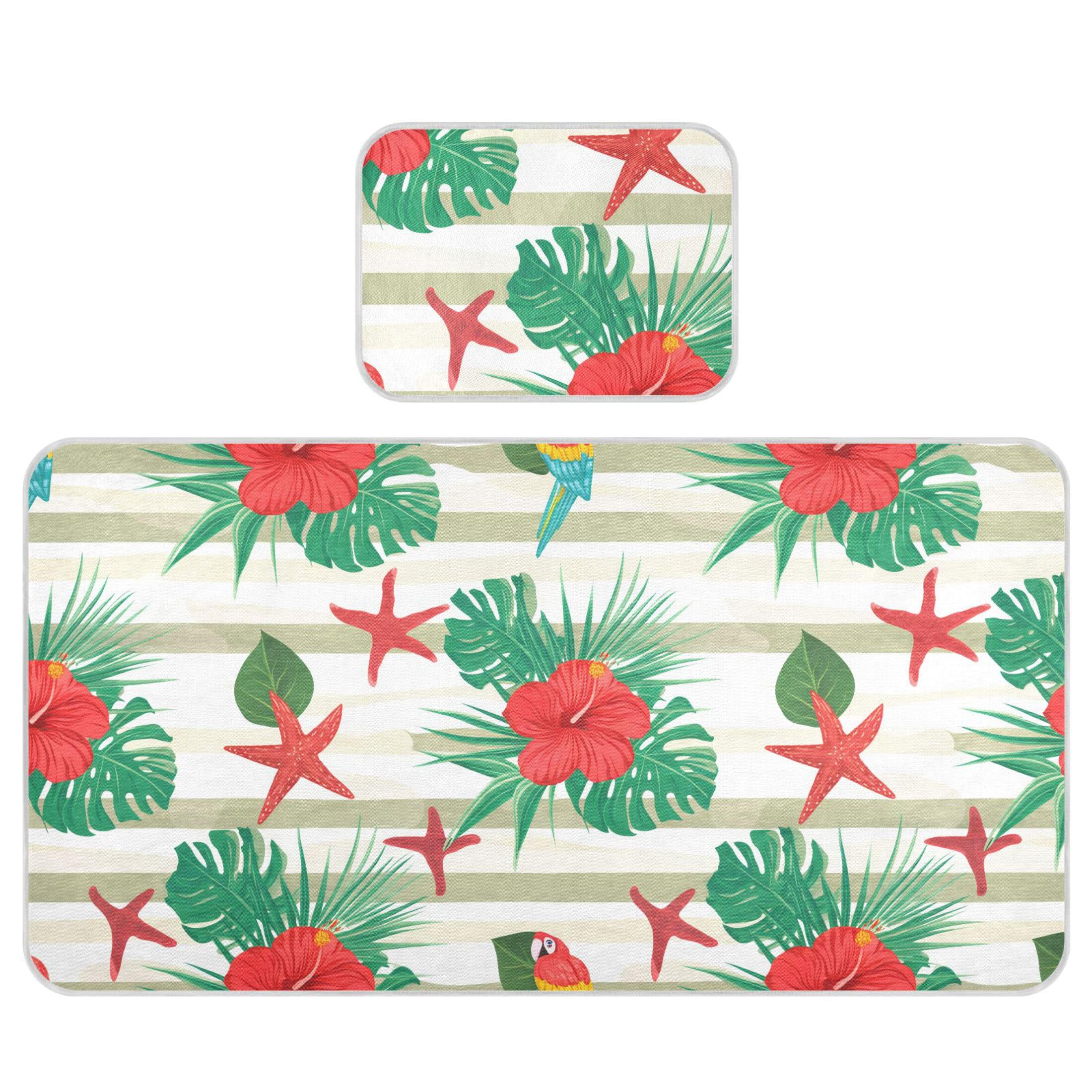 Takiito Tropical Hibiscus Flowers Baby Cooling Mattress Pad, Soft & Breathable Cooling Mat Keep Baby Cool in Summer 28x52 in, Nursery Essential