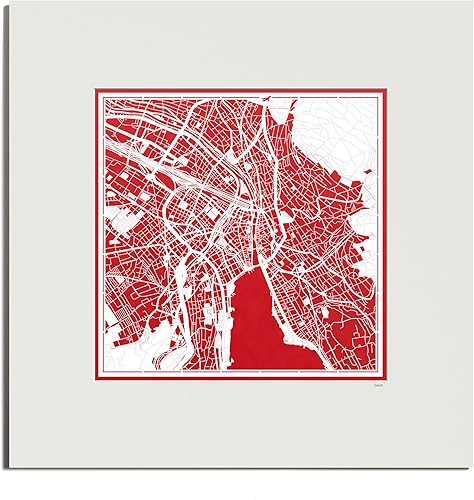 Miniatura 23 de O3 Design Studio Mapa de corte de papel Madrid negro mate de 20 x 20 pulgadas