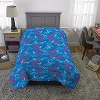 Vista 6 de Franco Ropa de cama para niños, edredón reversible de microfibra súper suave, tamaño individual/matrimonial, Jurassic World Dominion