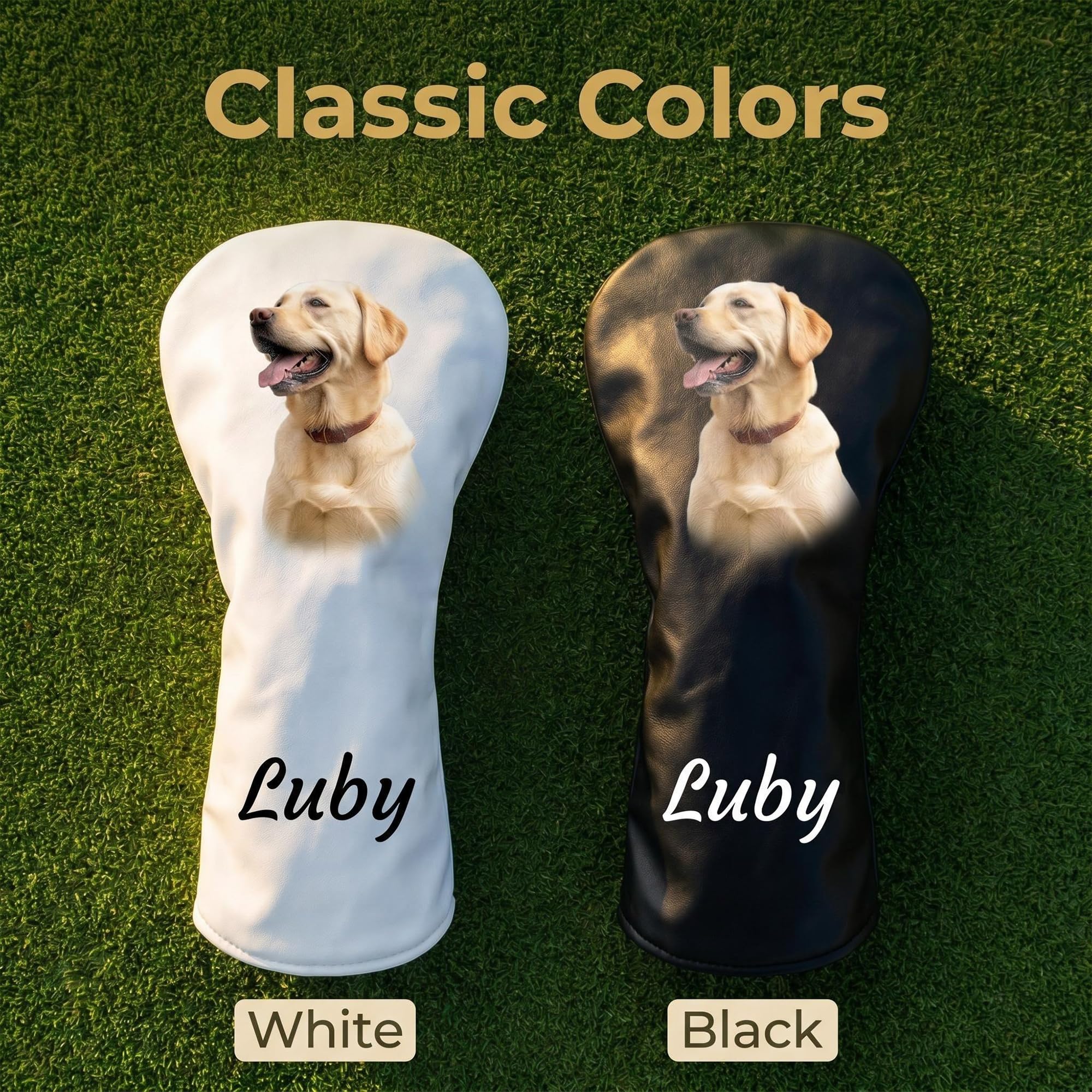 Fundas Personalizadas para Cabezas de Palos de Golf con Foto/Nombre, Fundas para Palos de Golf Personalizadas para Driver/Madera/Híbrido, Regalos de Golf para Golfistas, Cumpleaños, Día del Padre