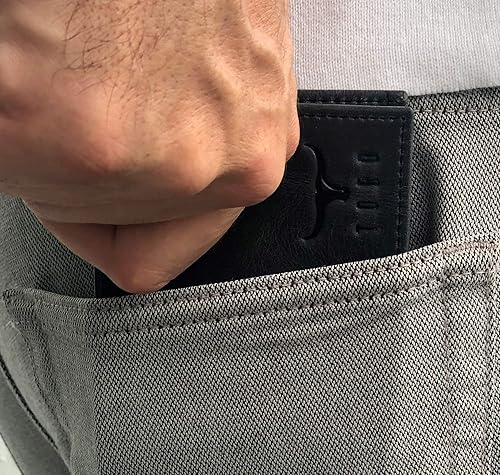 Miniatura 6 de TORO - Cartera de piel con bloqueo RFID para hombre, Antracita, Cartera Rfid