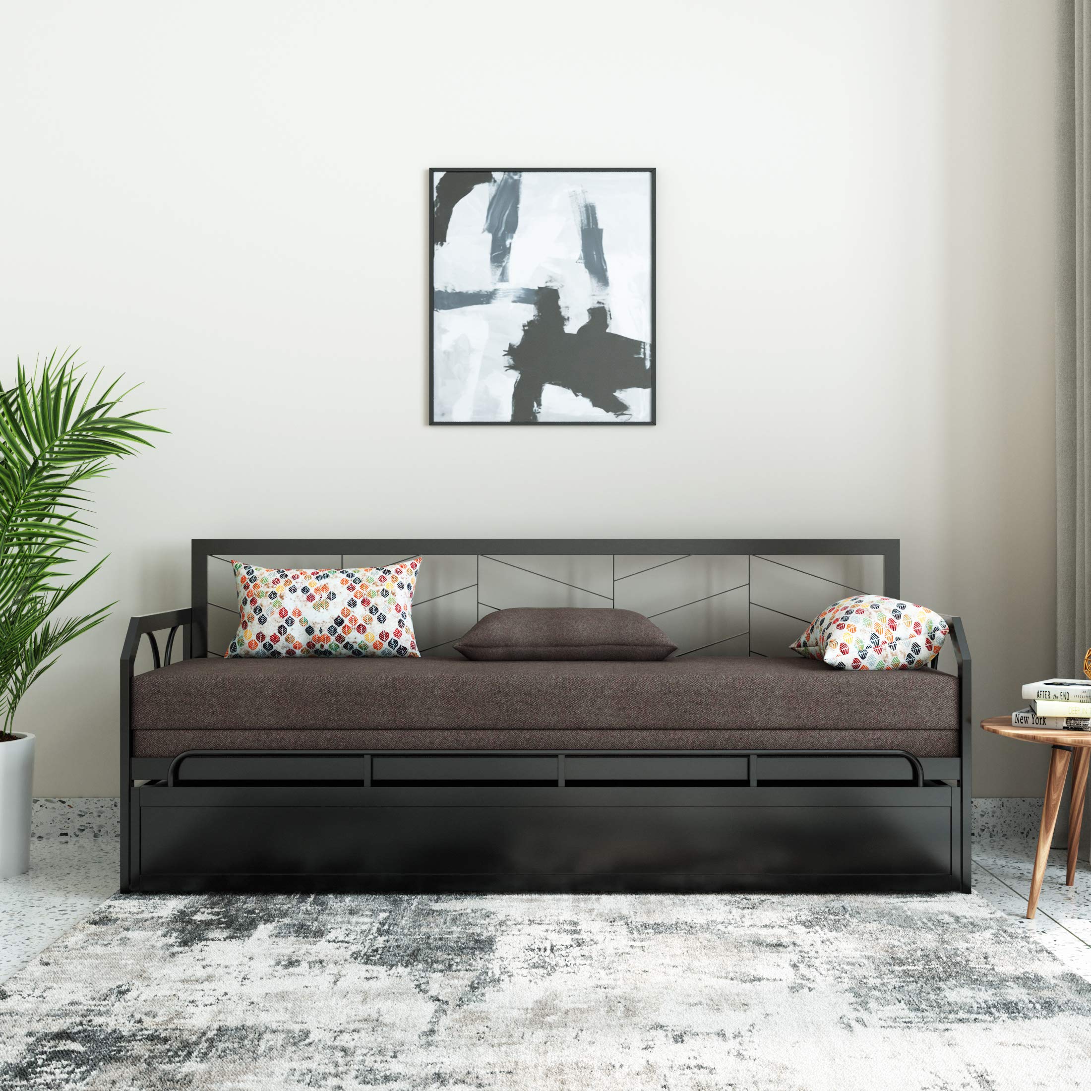 Amazon Brand - Solimo Darius Metal Sofa Cum Bed (Brown) | 3-Person Sofa (B08FTR9MGQ) Amazon Price History, Amazon Price Tracker