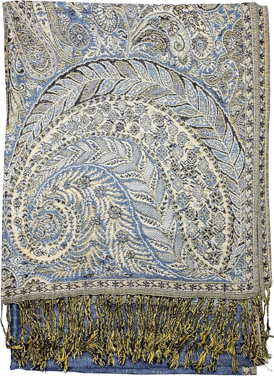 Achillea Big Paisley Pashmina Shawl Wrap for Women – Elegant Scarf for Weddings, Evening Dresses, Festivals & Daily Wear - Image 4