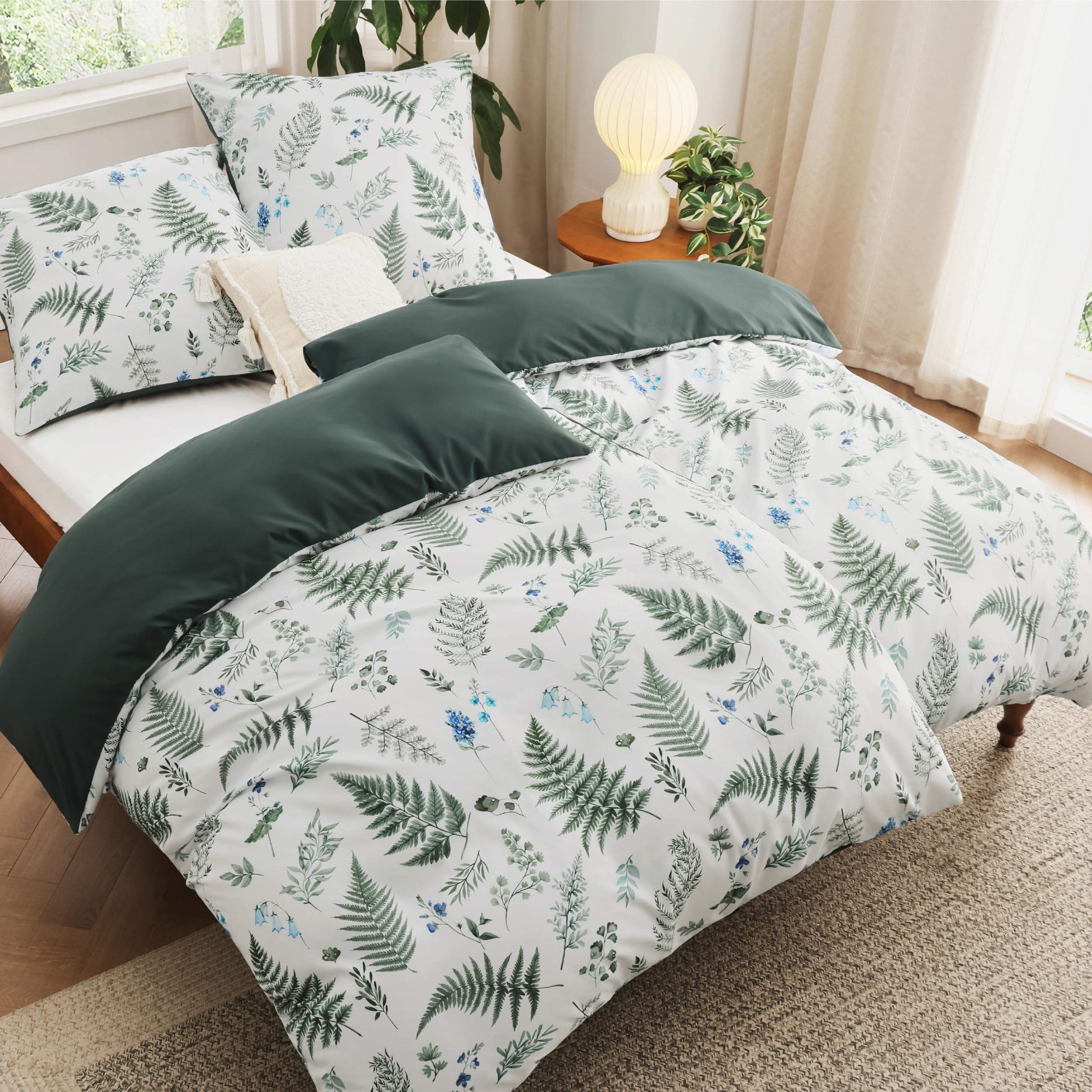 BEDSURE Beddengoedset 200 x 200 cm, 3-delig dekbedovertrek, met 2 kussenslopen 80 x 80 cm, Öko-Tex, patroon, bont, bloemen, gestreept, voor tweepersoonsbed, met ritssluiting, wit BEDSURE Beddengoedset 200 x 200 cm, 3-delig dekbedovertrek, met 2 kussenslopen 80 x 80 cm, Öko-Tex, patroon, bont, bloemen, gestreept, voor tweepersoonsbed, met ritssluiting, wit