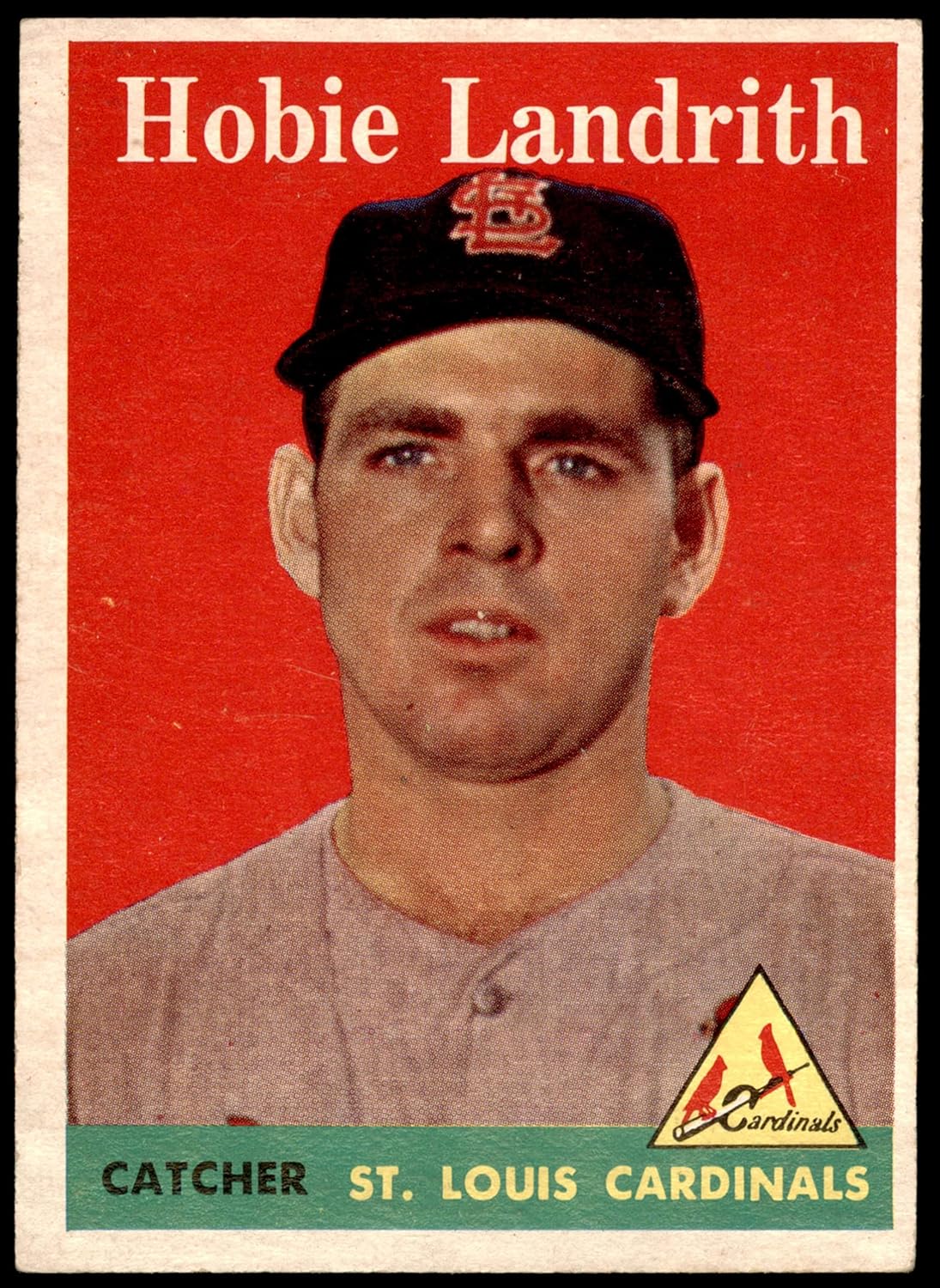 1958 Topps #24 WN Hobie Landrith St. Louis Cardinals (Baseball Card) (Name in White Letters) EX Cardinals