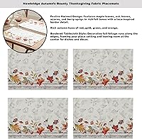 Vista 5 de Newbridge Autumn Essentials - Mantel de tela con borde de follaje de otoño, hojas cambiantes, de fácil cuidado, a prueba de manchas, resistente a